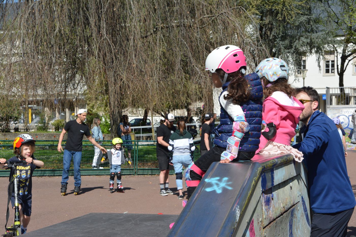 Ateliers et parcours installés sur le skatepark du Verney